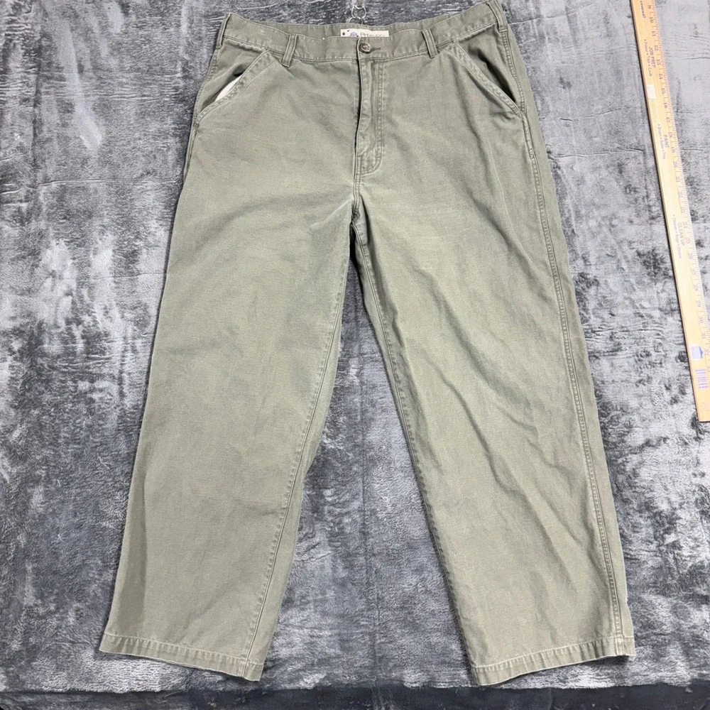 Phys.Sci. Carpenter Pants Mens 38x30 Olive Green Utility Workwear‎ Relaxed Fit